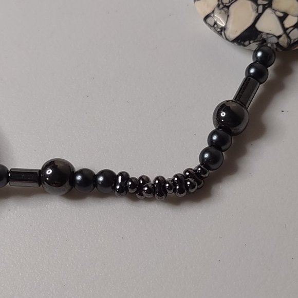 Vintage Pretty Stone And Bead Necklace Adjustable 21 To 22.5 Inches Long - Picture 4 of 11